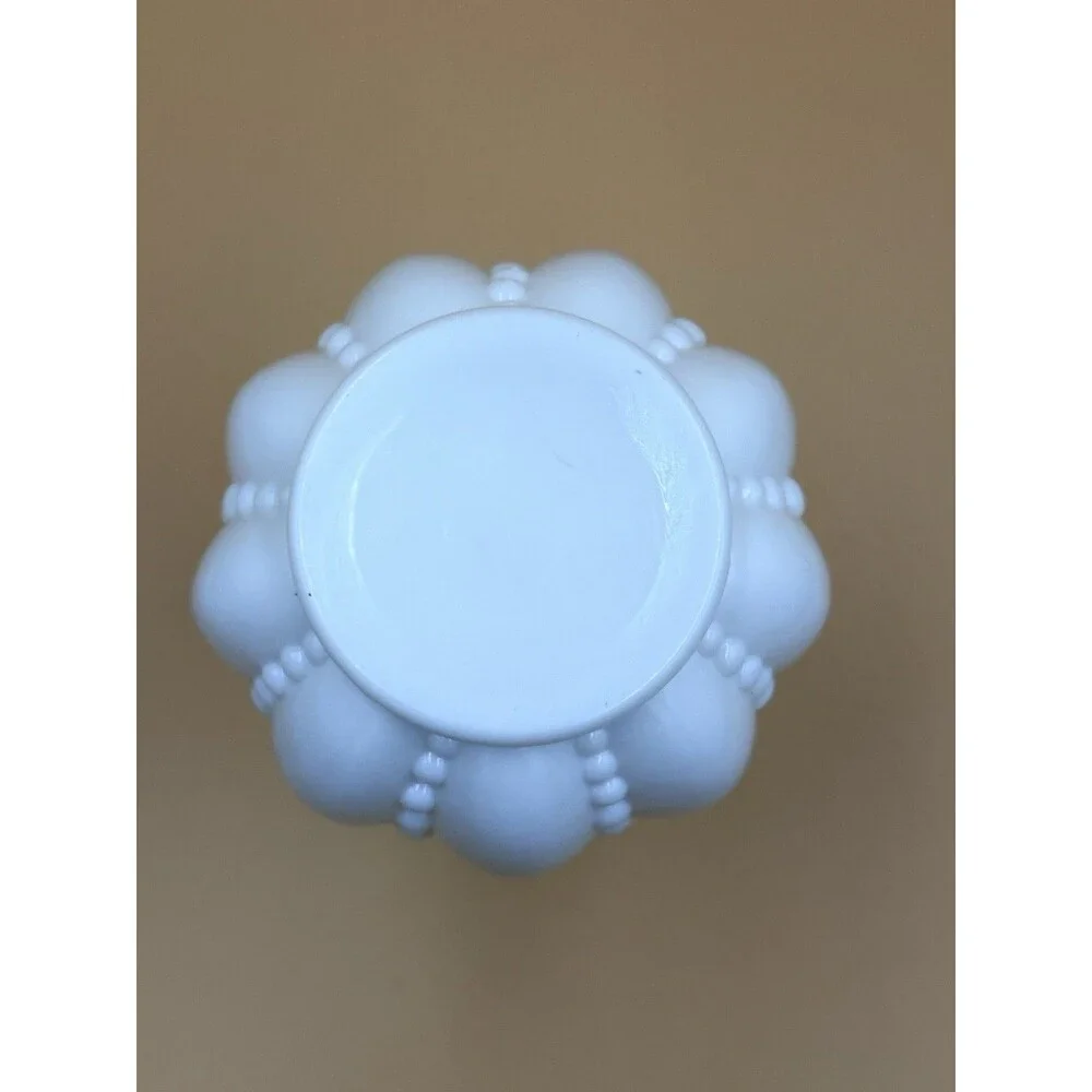 Vintage White Milk Glass 1940’s Fenton Silvercrest Vase Hobnail